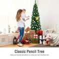 thumbnail image 2 of Resenkos 6ft Slim Pencil Christmas Tree - Space-Saving Design for Small Corners, 400 Realistic PVC Branches with Flocked Finish, Green, 2 of 10