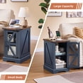thumbnail image 5 of Joaxswe Coffee Table Set of 3, Flip Top Coffee Table with Large Hidden Storage, 2 Farmhouse Nightstands with Charging Station for Living Room, Navy, 5 of 11