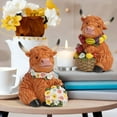 thumbnail image 5 of 2Pcs Highland Cow Figurine Decor, Resin Highland Cow Gifts for Thanksgiving, Scottish Home Kitchen Table Tiered Tray Statue Decoration, 5 of 8