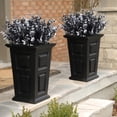 thumbnail image 4 of 12 Bundles Artificial Fake Flowers, Faux Outdoor Plastic Plants UV Resistant Shrubs Outside Indoor Decorations,UV Resistant Faux Plastic Plants Garden Porch Window Box (Orange Red), 4 of 4