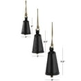 thumbnail image 3 of DecMode Tibetan Inspired Black Metal Conical Decorative Cow Bells with Jute Hanging Rope, 3 Count, 3 of 12