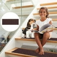thumbnail image 4 of Non-Slip Stair Mats, 8x30 Inch Embossed Step Treads with Reusable Adhesive - Gray Coffee Polyester Mats for Kids, Elderly & Pets, 76x20cm (30x8in), 4 of 8