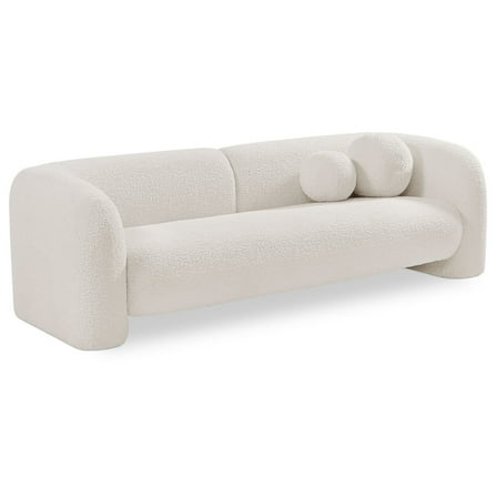 Meridian Furniture Emory Cream Boucle Fabric Sofa