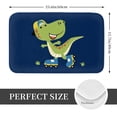 thumbnail image 2 of Rateoe Dino Playing Roller Skate Pattern Flannel Door Mat Indoor Outdoor Entrance, Waterproof All-Weather Doormat,Fade Resistant, Low Profile Entryway Mat 16x24in, 2 of 7