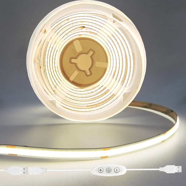 Tira de luces LED GXILEE COB, blanco natural, 4000 K, CRI92+, 2 m