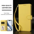 thumbnail image 2 of ELEHOLD For Apple iPhone 16 Pro Max Flip PU Leather Wallet Case with Credit Card Slot RFID Blocking Kickstand Shock-Absorbent TPU Magnetic Protective Cover With Lanyard ,Yellow, 2 of 12
