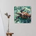 thumbnail image 3 of 14 Inch Wall Clock Battery Operated Square Clock for Office, Kitchen, Outdoor, Living Room,Funny Sea Turtle Coral Reef Underwater World Creative, 3 of 4