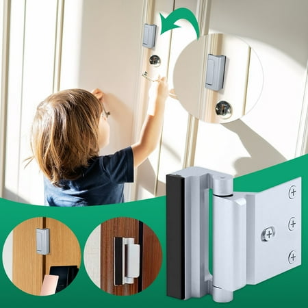 

Aluminum Alloy Household Door Reinforcement Lock Household Anti-theft Door Stop Door Accessories Christmas Halloween Decoration Bathroom Home Decor Family Kitchen Home Essentials XYZ 17032