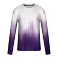thumbnail image 4 of RYRJJ Mens Long Sleeve T-Shirts Casual Gradient Color Loose Pullover Graphic Tee Shirts Spring Fall Fashion Athletic Sweatshirts(White,3XL), 4 of 5