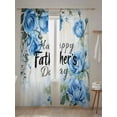 thumbnail image 5 of Father's Day Sheer Curtains 84 inches Long, Blue Rose Retro Watercolor Floral Light Filtering Sheer Window Curtains Rod Pocket Voile Drapes for Bedroom Living Room, 52"W x 84"L 2 Panels, 5 of 7