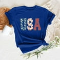 thumbnail image 2 of KALE 4th of July Short Sleeve Shirts for Women American Flag Patriotic 2D Independence Day Print Casual Sports T Shirt Y2K Clothes Blue S, 2 of 7