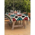 thumbnail image 4 of 52x70 Inch Outdoor Tablecloth with Umbrella Hole Zipper Rectangle Aztec Vintage Rectangular Tablecloths Outside Waterproof Southwest Tribe Classic Farmhouse Patio Table Cloth Cover for Picnic Party, 4 of 8