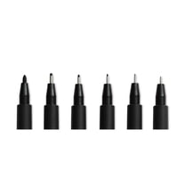 Faber-Castell Pitt Artist Pens- Black, Set of 6, Assorted Nibs