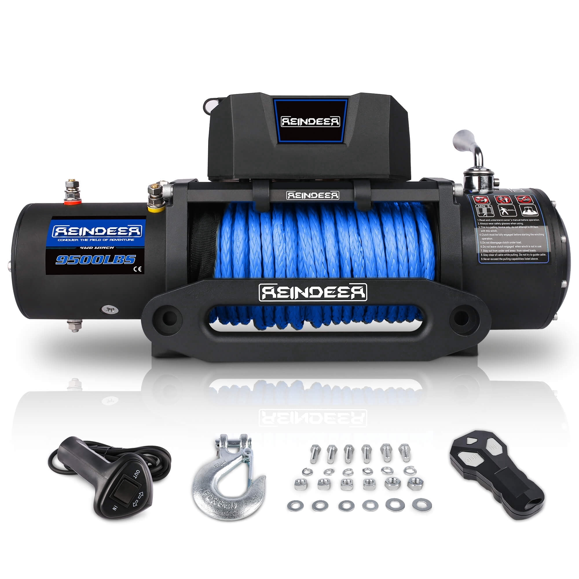 9500LBS Synthetic Rope Winch