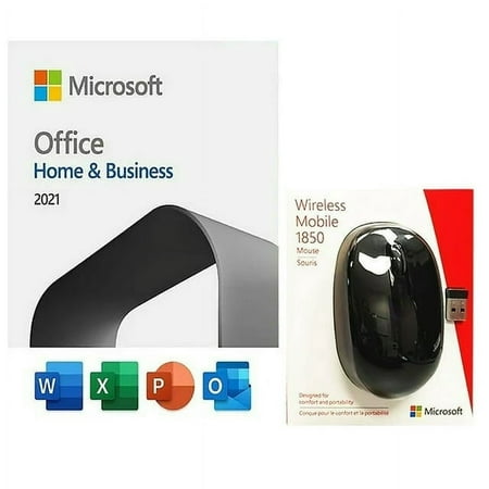 Microsoft Office Home and Business 2021 for 1 PC or MAC (Download) BONUS - FREE Microsoft Wireless Mouse 1850