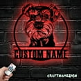 thumbnail image 2 of Craftnamesign Custom Peeking Miniature Schnauzer Metal Wall Art LED Light, Schnauzer Dog Name Sign, 2 of 5