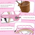 thumbnail image 5 of ICEELF Girls Retro Cruiser Bike ages 8-15, 20 inch 7-speed carbon steel bicycle with rattan basket & dual disc brakes for youth, 5 of 10