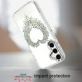 thumbnail image 3 of For Samsung s25 FE Angel Hearts Bling Shimmer Colorful Glitter Chrome Edged Hybrid Case - Silver, 3 of 3
