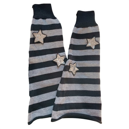

Gureui Women Leg Warmers Star Striped Print Tube Breathable Spring Fall Female Adults Socks
