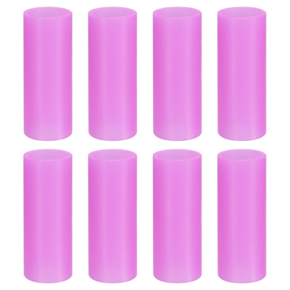 8Pack Silicone Straw Tips, Metal Straw Covers Fit for 12mm/0.47" OD Stainless Steel Straws (Purple, 42mm Long）