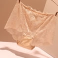 thumbnail image 2 of YDLCAFD Ladies' Lace Sexy Solid Color Transparent Mid High Waist Plus Size Triangle Pants, 2 of 3