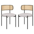 thumbnail image 2 of Nmkwnr Pack of 2 Rattan Back Dining Chair with Metal Legs, Modern Upholstered Accent Chair for Dining Room, Living Room, Light Gray, 2 of 9