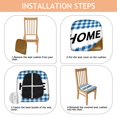 thumbnail image 4 of Home Sunflowers Blue Check Seat Covers for Dining Room Chairs Set Of 6,Stretch Printed Washable Chair Seat Cover with Elastic Ties and Button,Removable Waterproof Couch Cushion Covers, 4 of 6