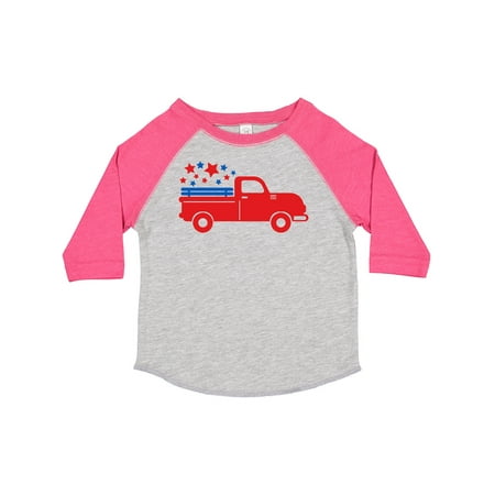 

Inktastic Red 4th of July Truck with Red and Blue Stars Gift Toddler Boy or Toddler Girl T-Shirt