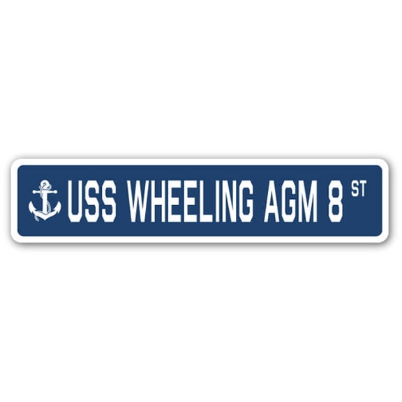 USS WHEELING AGM 8 Street Sign us navy ship veteran sailor gift
