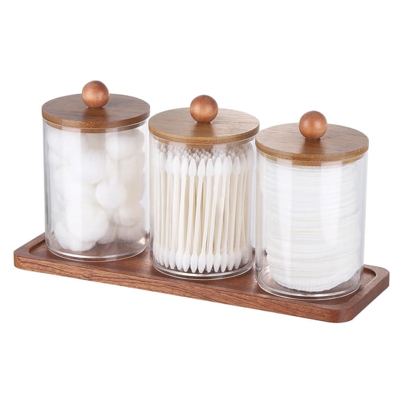 Soporte Qtip Tbestmax con bandeja de tocador transparente para baño