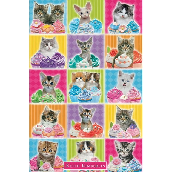 Keith Kimberlin - Kitten - Cupcake Wall Poster, 22.375" x 34"