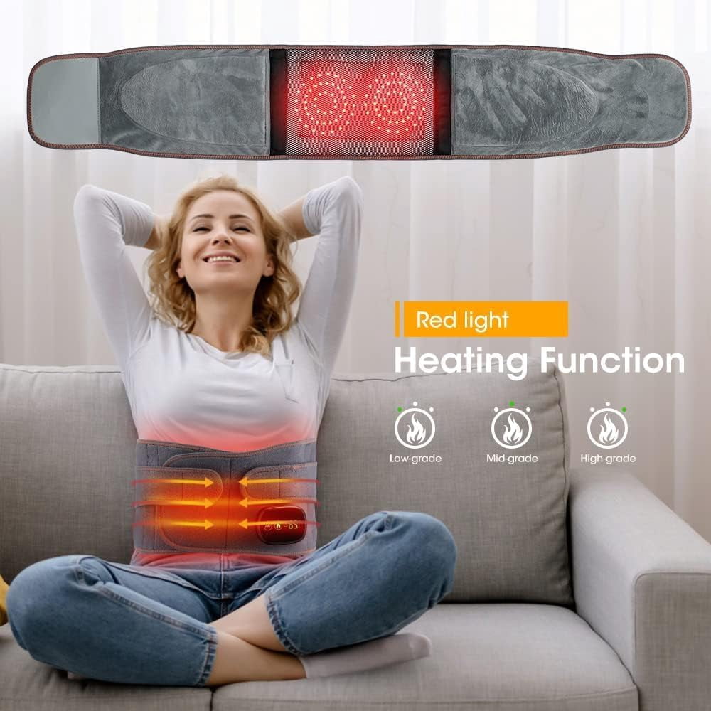 SUWU Cordless Heating Pad for Back Hatch Belt Massager with 3 Vibration and 3 Heat, Gifts for Men Women Dad Mom, Portable Heated Back Brace, Relaxing Gifts for Seniors