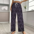 thumbnail image 2 of Haunted Mansion Contrast Pajamas For Women Loose Retro Night Pajama Pants Comfortable Sleepwear Bottoms Homewear, 2 of 6