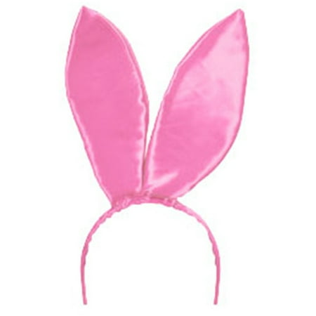 New Sexy Light Pink Satin Bunny Ears Adult Playboy Costume