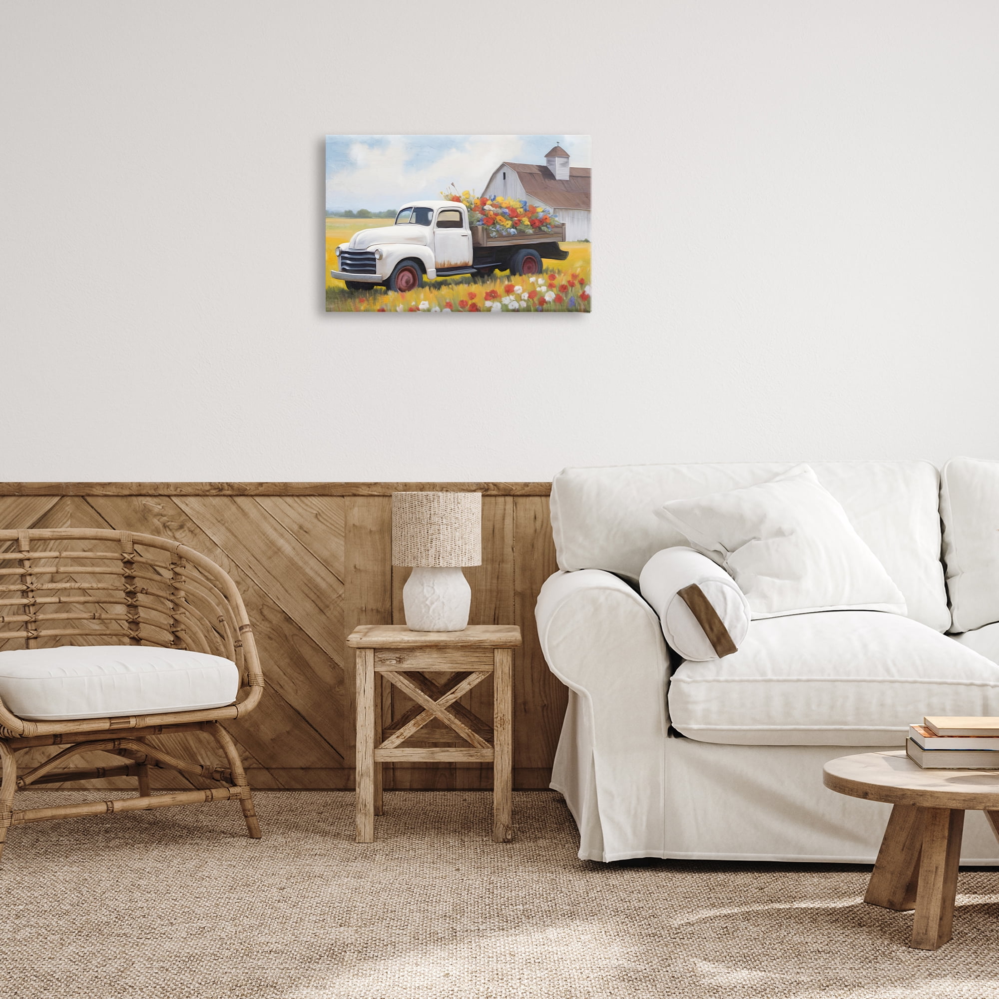 Stupell Industries Floral Truck Delivery Plants & Flowers Painting Wrapped Canvas Art Print Wall Art, 24 x 16