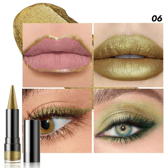 Multi-Purpose Lipstick, Pearlescent Lip Liner, Long-Lasting Shimmer Lipstick and Eyeliner Pencil, High Pigmentation, Easy Application, Travel-Friendly Compact Makeup Essential