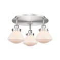 thumbnail image 3 of 916-3C-SN-G321 Innovations Lighting Olean - 3 Light Flush Mount In Art Deco Style-8 Inches Tall and 18.25 Inches Wide-Satin Nickel Finish-Matte White, 3 of 5