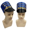 thumbnail image 3 of Guardurnaity Sombrero de banda de música animado, cascanueces, tambor mayor, sombreros de para espectáculos de cosplay, fotografía que mejora el Sombreros azul, 3 of 6