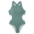 thumbnail image 1 of ENJOYW Lady Swimwear Solid Color Whorl Round Neck Comfortable Summer Bather for BeachPolyester, 1 of 7