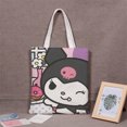 thumbnail image 1 of Kawaii Sanrio Kuromi bolsa de lona periférica de dibujos animados, bolso de mano escolar para estudiantes, bolsa de gran capacidad, bolsa de embalaje para libros, 1 of 4