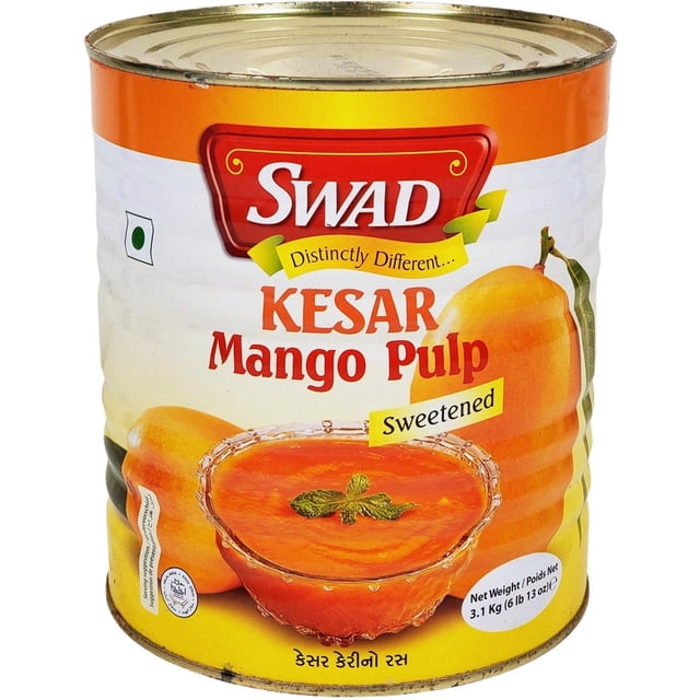 Swad - Kesar - Mango Pulp (Bulk) - 3.14kg - 1ct - Professional Grade & Golden Purity (1ct)