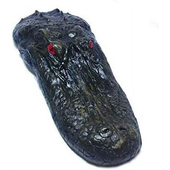 22" Alligator Head Decoy & Pond Float with Reflective Eyes for Canada Geese & Blue Heron Control