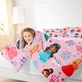 thumbnail image 3 of Castle Fairy Princess Castle Full Size Bedding Sets 7 Pieces,Colorful Floral Pattern Full Size Bed in a Bag,Pink Teal Red, 3 of 7