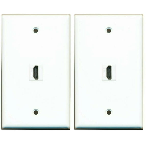 Ultra Spec Cables - 1 Port HDMI 2.0 Type Wall Plate Flat Solid- 2 Pack Lot