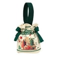 thumbnail image 3 of Diceymbol Christmas Candy Canvas Bag, Fabric Drawstring Gift Bag, Santa Print, 7x7-Inch, 3 of 6