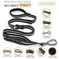 thumbnail image 4 of Dog Leash 4Ft - 6Ft Double Padded Handles Adjustable Retractable Leash Bungee with Car Seat Belt Buckle for Heavy Duty Dogs, 4 of 14