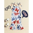 thumbnail image 2 of Bagilaanoe 4th of July Jumpsuit for Toddler Baby Girl Sleeveless Print Romper Overalls 12M 18M 24M 3T 4T 5T Kids Long Flared Pants Independence Day Clothes, 2 of 7