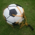 thumbnail image 3 of Nylon Mesh Ball Net Bag - Holds Soccer, Basketball, Volleyball - Drawstring Closure - Washable - Black & Yellow - FY0072, 3 of 8