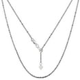 thumbnail image 1 of 10k White Gold Adjustable Sparkle Link Chain Necklace, 1.5mm, 22", 1 of 1