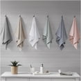 thumbnail image 2 of JERFIT 6-Piece Waffle Weave Bath Towel Set, Antimicrobial Quick-Dry 100% Cotton Towels, Soft Grey Bathroom Towel Set for Spa, 2 of 10